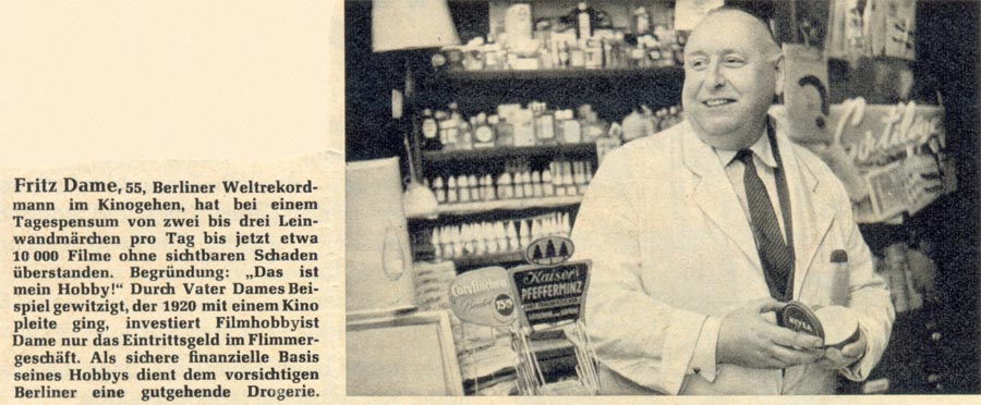Weltrekordkinogänger Herr Dame